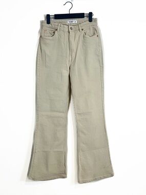 Pull & Bear Bootcut Tan Beige Denim Jeans High Rise Size 4